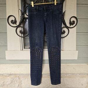 Allen B Women's Studded  Denim Rocker Jeans - Size 4